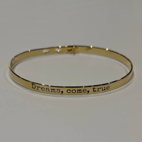 Браслет "Dreams, come, true" из серебра 925 пробы с позолотой