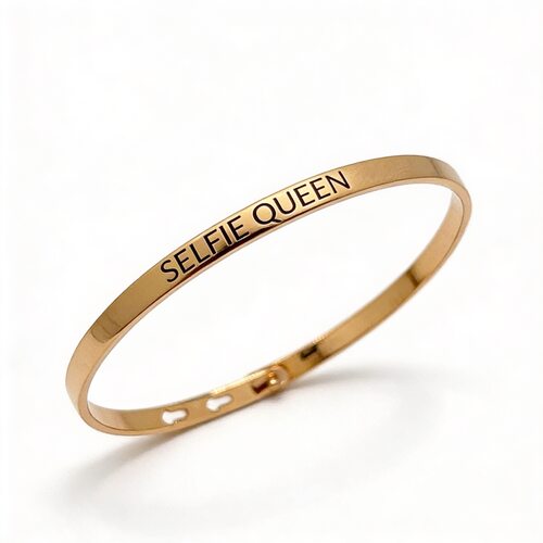 Браслет "Selfie Queen" из серебра 925 пробы с позолотой