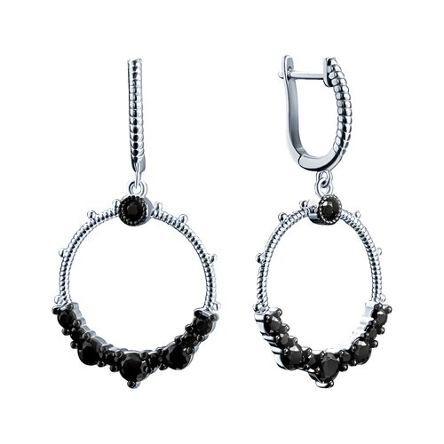 Серьги со шпинелью из серебра 925 пробы