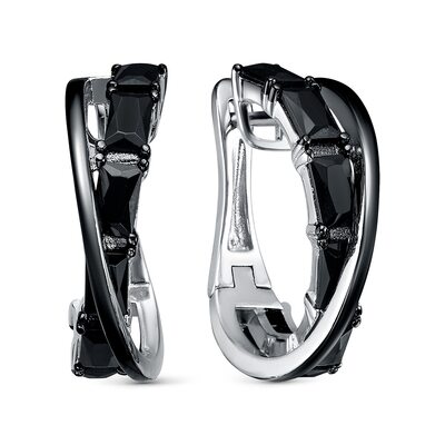 Серьги со шпинелью из серебра 925 пробы