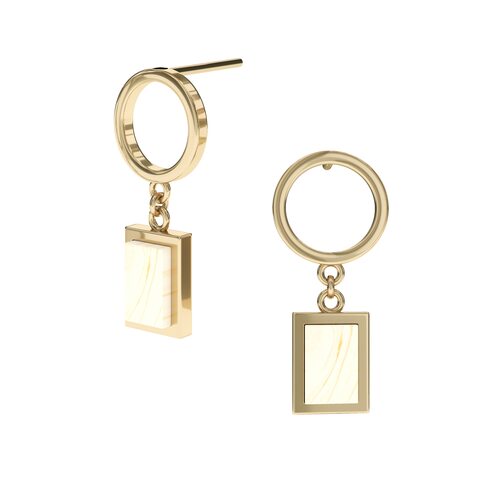 Серьги с янтарем из серебра 925 пробы с позолотой