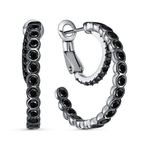 Серьги со шпинелью из серебра 925 пробы