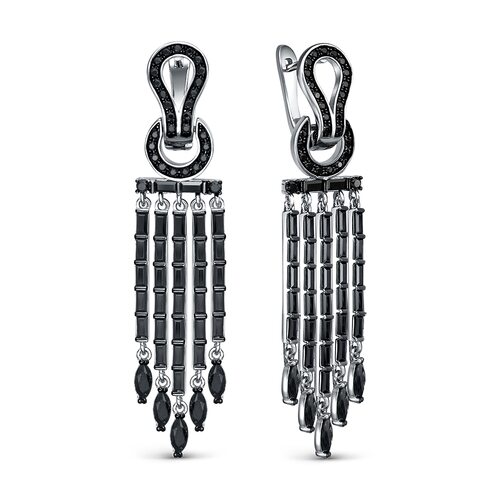 Серьги со шпинелью из серебра 925 пробы