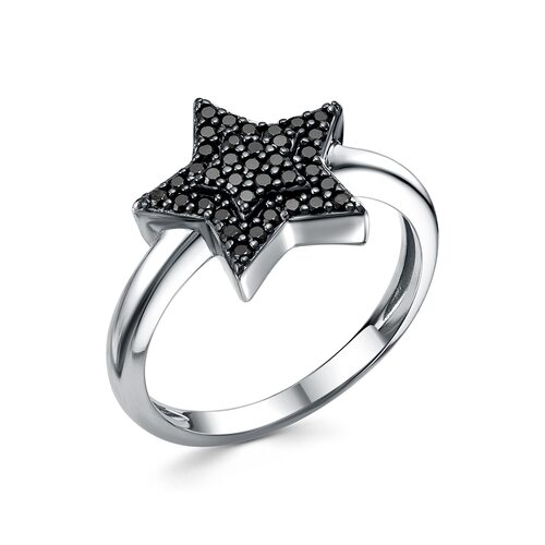 Кольцо "Звезда" со шпинелью из серебра 925 пробы