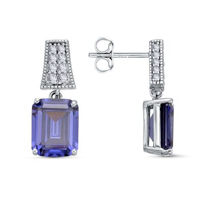 Серьги с фианитами из серебра 925 пробы