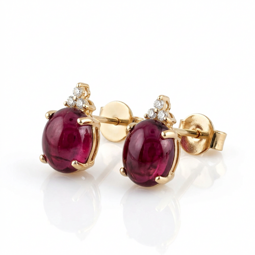 Серьги с рубинами и бриллиантами из золота 585 пробы