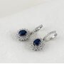 Серьги с сапфирами и бриллиантами из белого золота 585 пробы арт. ER097509-114