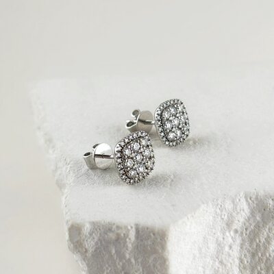 Серьги с бриллиантами из белого золота 585 пробы