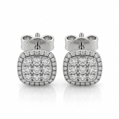 Серьги с бриллиантами из белого золота 585 пробы