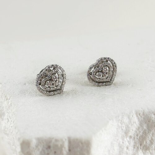 Серьги с бриллиантами из белого золота 585 пробы