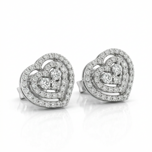 Серьги с бриллиантами из белого золота 585 пробы