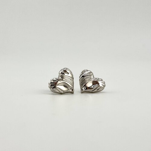 Серьги "Сердца" из серебра 925 пробы