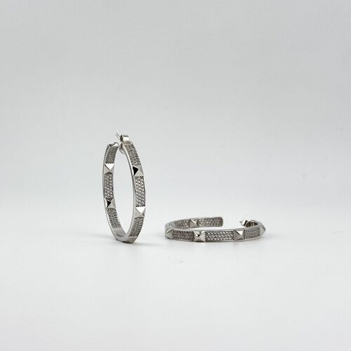 Серьги с фианитами из серебра 925 пробы