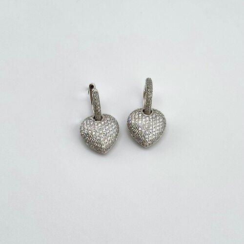 Серьги с фианитами из серебра 925 пробы