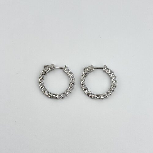 Серьги с фианитами из серебра 925 пробы