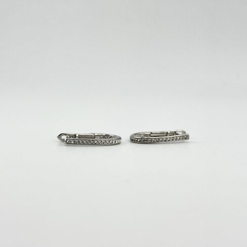Серьги с фианитами из серебра 925 пробы