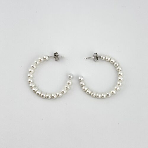 Серьги с жемчугом из серебра 925 пробы