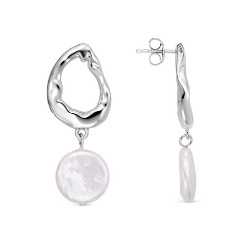 Серьги с жемчугом из серебра 925 пробы