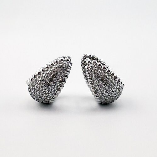 Серьги с фианитами из серебра 925 пробы