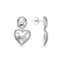 Серьги "Сердца" с фианитами из серебра 925 пробы