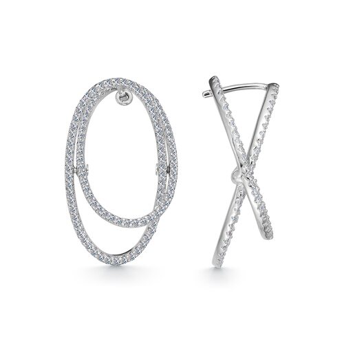 Серьги с фианитами из серебра 925 пробы