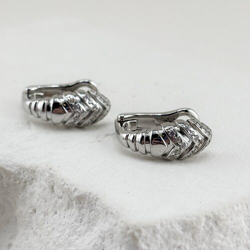 Серьги с фианитами из серебра 925 пробы