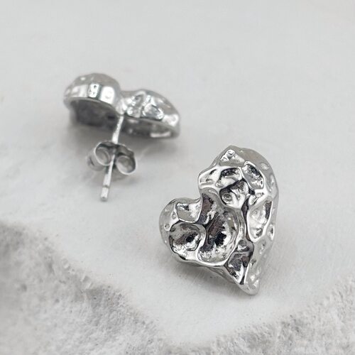 Серьги "Сердца" из серебра 925 пробы