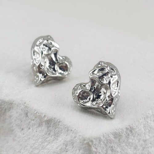 Серьги "Сердца" из серебра 925 пробы
