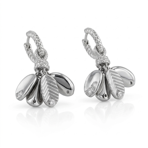 Серьги с фианитами из серебра 925 пробы