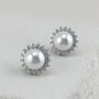 Серьги с жемчугом и фианитами из серебра 925 пробы арт. ER1133