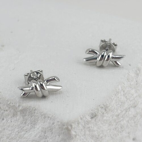 Серьги "Узлы" из серебра 925 пробы