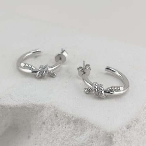 Серьги с фианитами из серебра 925 пробы