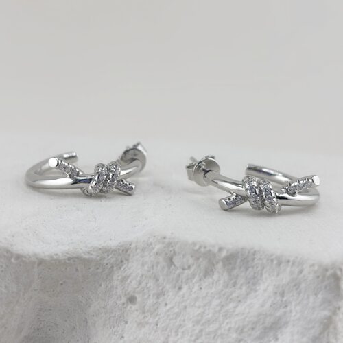 Серьги с фианитами из серебра 925 пробы