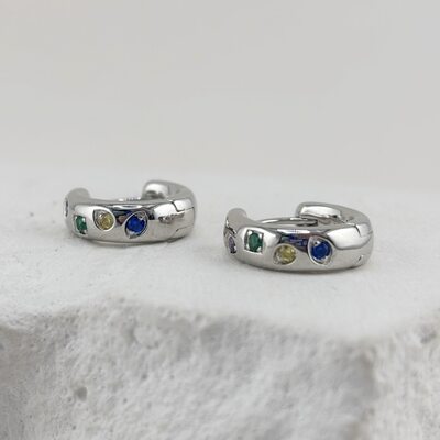 Серьги с фианитами из серебра 925 пробы