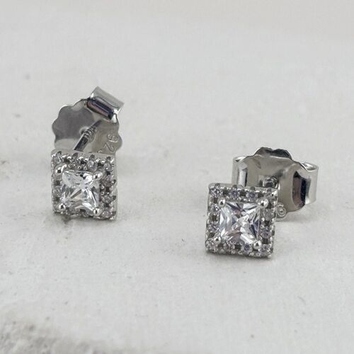 Серьги с фианитами из серебра 925 пробы