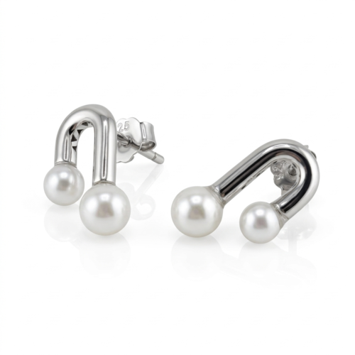Серьги с жемчугом из серебра 925 пробы