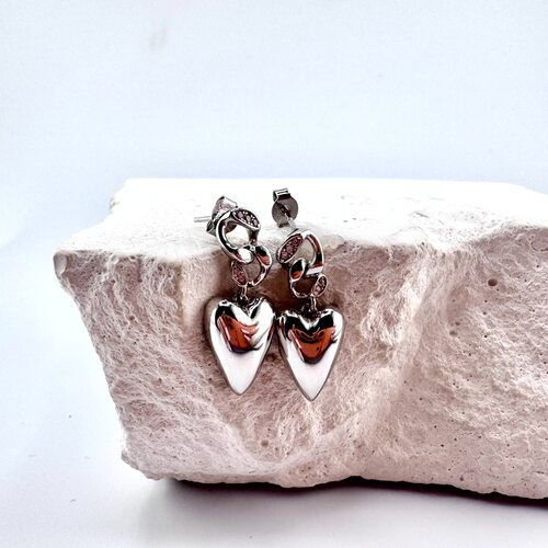 Серьги с фианитами из серебра 925 пробы