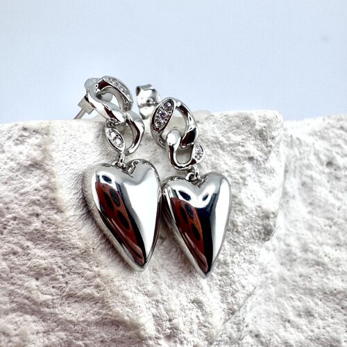 Серьги с фианитами из серебра 925 пробы