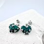Серьги с малахитом и фианитами из серебра 925 пробы арт. ER1193
