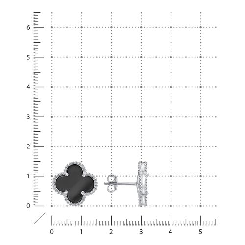 Серьги с ониксом из серебра 925 пробы