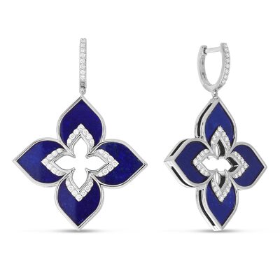 Серьги с пластиком и фианитами из серебра 925 пробы