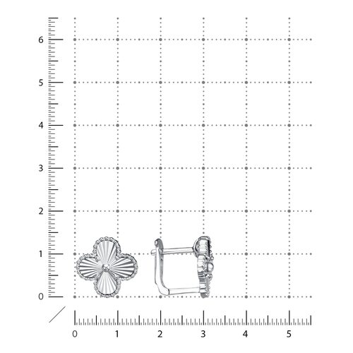 Серьги "Клевер" из серебра 925 пробы