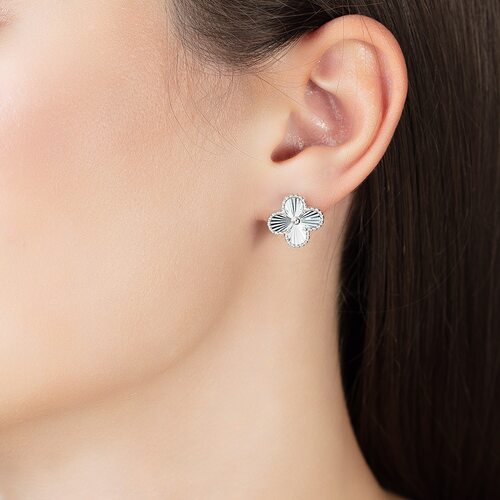 Серьги "Клевер" из серебра 925 пробы