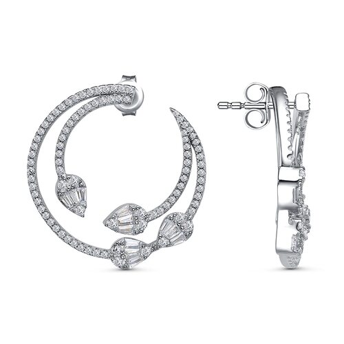 Серьги с фианитами из серебра 925 пробы