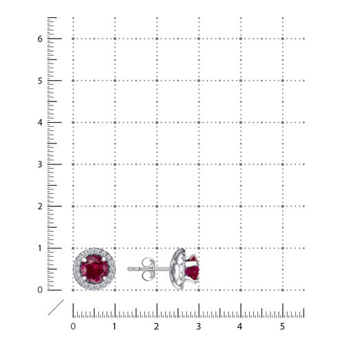 Серьги с фианитом из серебра 925 пробы