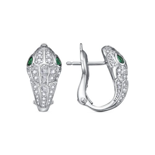 Серьги с фианитами из серебра 925 пробы