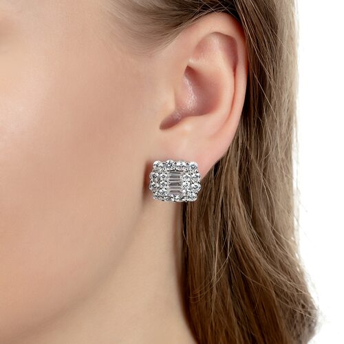 Серьги с фианитами из серебра 925 пробы