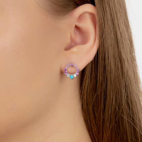 Серьги с фианитами из серебра 925 пробы