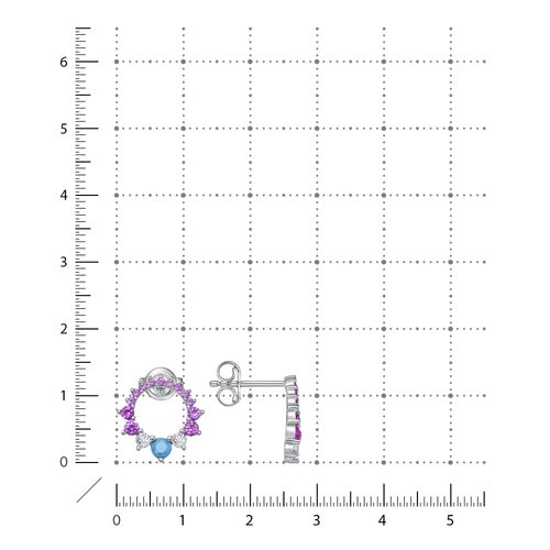 Серьги с фианитами из серебра 925 пробы