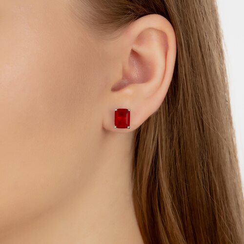 Серьги с фианитами из серебра 925 пробы